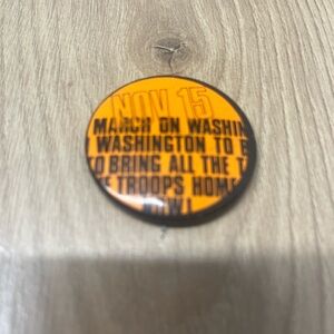 Bold Orange Nov 15 Button Pin